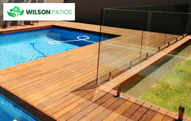 Above-ground pool deck with proper ground preparation